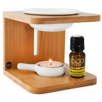 Oco Life Bamboo Oil / Wax Melt Burner with Oil Blend